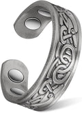 Pure Copper Ring for Women, Magnetic Rings with Magnets Jewelry (Copper Ring B)
