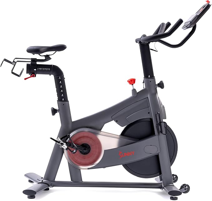 Sunny Health & Fitness Smart Magnetic Cycling Bike with Free SunnyFit App Connection, Stationary Indoor Cardio Exercise Equipment