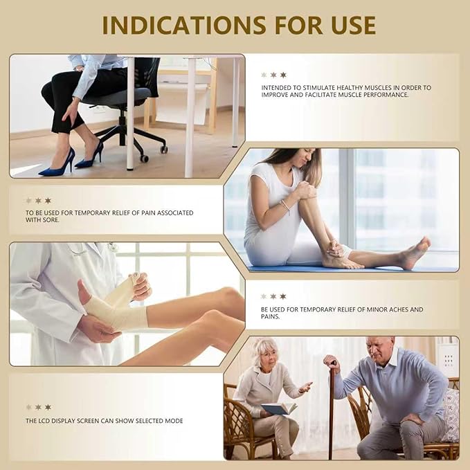 Transcutaneous Electrical Nerve Stimulator for Pain Relief, EMS Foot Stimulator for Increase Blood Flow Circulation,Temporarily Reduce Lower Extremity Pain.Gifts for Friends and Parents.