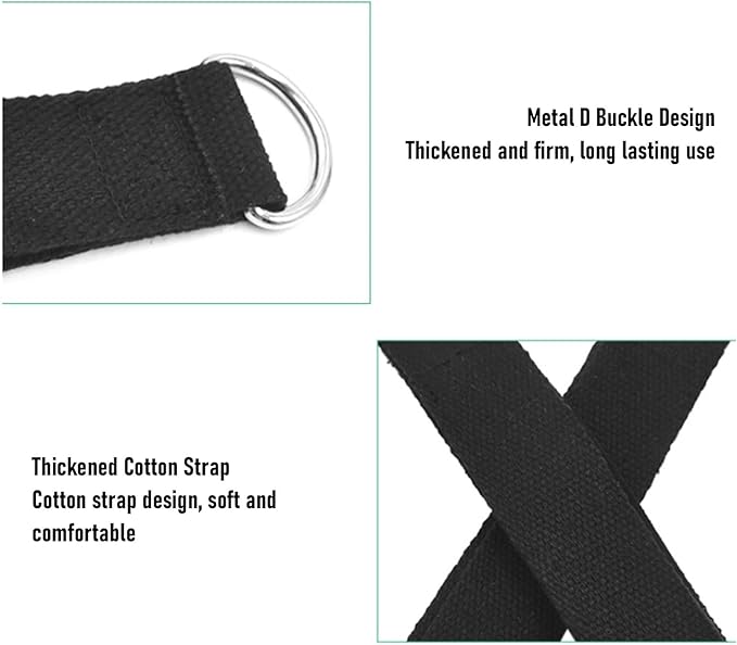2PCS Pilates Double Loop Straps, with D Buckle, Adjustable Exercise Wrist Bands, for Home Gym, Pilates Bed