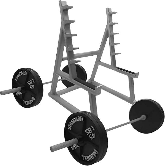 Squat Rack Pen Holder for Desk, Mini Barbell Rack Pen Holder with Weights & Barbells, Gym Theme Unique Organizer for All Fitness Enthusiasts and Weightlifting Fans