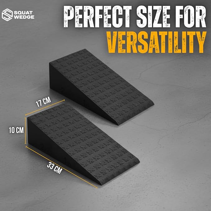 Squat Wedge & Calf Raise Block, 2-PCS Non-Slip Heel & Foot Elevated Slant Board for Workout, Weightlifting, Physical Therapy & Calf Stretching, For Men & Women