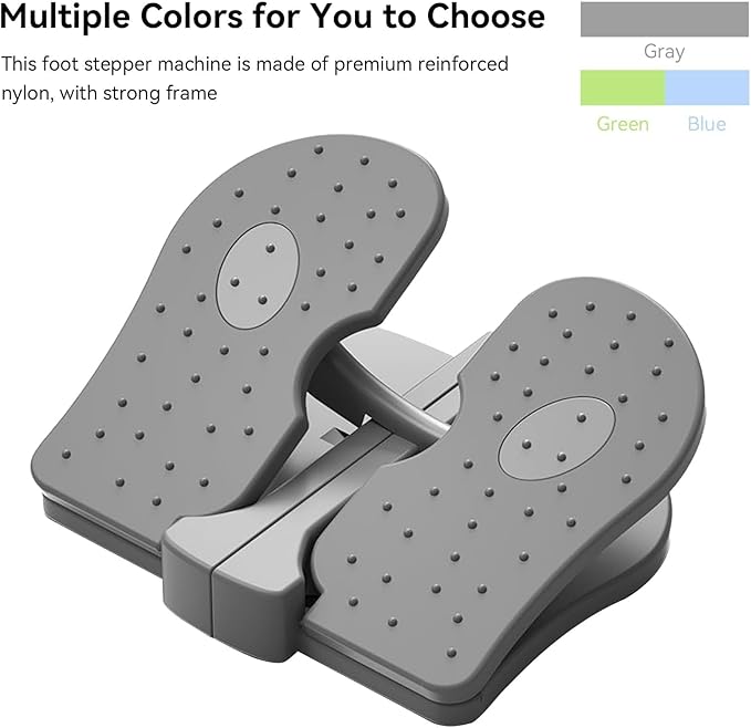 Mini Stepper Trainer, Reinforced Nylon Foot Stepper Exercise Machine Quiet Stair Stepper Foldable Leg Exerciser Peddle for Home Office