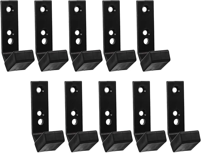 BESTonZON 10pcs Barbell Squat Rack J Hooks Heavy Duty Plastic Resistance Bands Holder Power Rack Attachments Weight Storage for Home Gym Strength Training