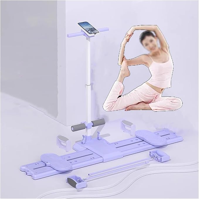 Ski Machine Leg Splitter Leg Strength Split Exerciser Foldable Skiing Exerciser Yoga Fitness Equipment for Use Core Strength Training Instrument(Basic Type,Push-up Handle)