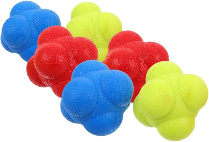Yardwe 6pcs Hand Eye Coordination Training Balls Hexagon Reflex Balls for Boys and Girls Adults Reaction Speed Training Coordination Enhancer