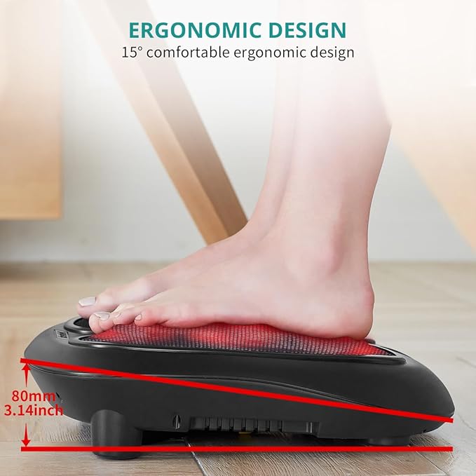 Nekteck Foot Massager with Heat, Shiatsu Heated Electric Kneading Foot Massager Machine for Neuropathy, Plantar Fasciitis, Feet Massage for Pain Relief, Circulation, Ideal Gifts for Man Woman Her Him