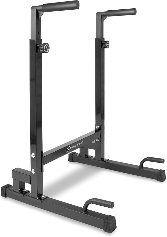 ProsourceFit Dip Stand Station, Heavy Duty Ultimate Body Press Bar with Safety Connector for Tricep Dips