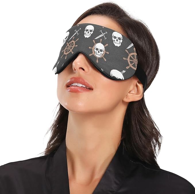 Sleep Masks Skeleton Pirate and Boat Rudder Eye Cover for Sleeping