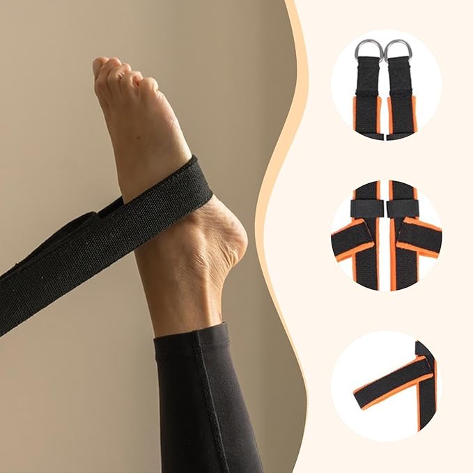 Y Shape Women Pilates Auxiliary Straps with Locking Function Multifunctional for Strength Training and Stretching Anti Slip