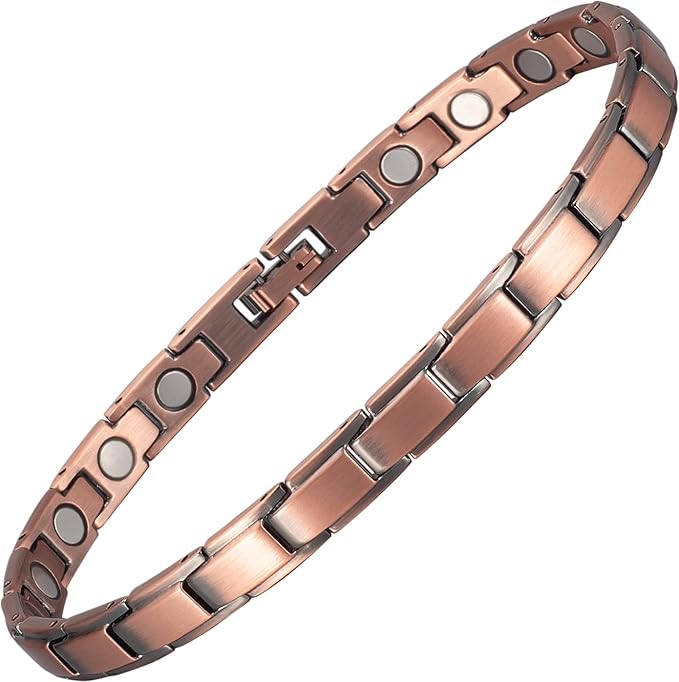 Copper Ankle Bracelets for Women for Arthritis, 9.44inch Pure Copper Magnetic Anklet, with 3500 Gauss Magnets, Copper Jewelry Gifts
