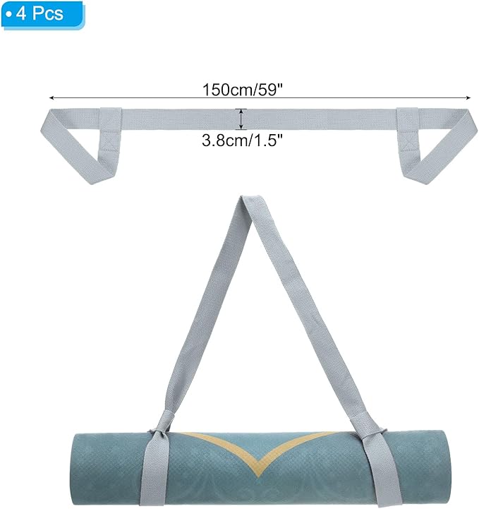 PATIKIL Yoga Mat Strap, Adjustable Yoga Mat Carrier Straps Sling Cotton Anti Slip Mat Holder Stretching Band