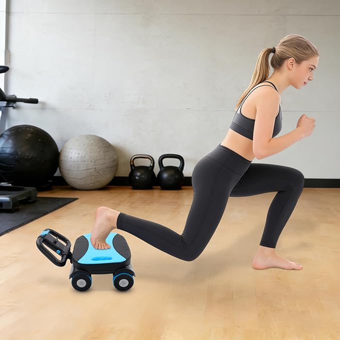 4-Wheel Ab Roller, Abdominal Wheel with Elbow Support for Home Gym, Portable Fitness Roller Workout Machine, Core Strength Training Equipment for Men Women