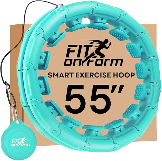 FIT ON FORM Infinity Weighted Hula Hoop for Adults Weight Loss, Smart Exercise Hola Circle Hoop for Women Abs Workout