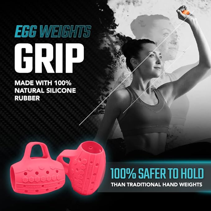 Egg Weights Colored Cardio 2.0 lbs Pair Replacement Grips Anti-Slip Silicone Rubber Finger Loop for Cardio Egg Weights