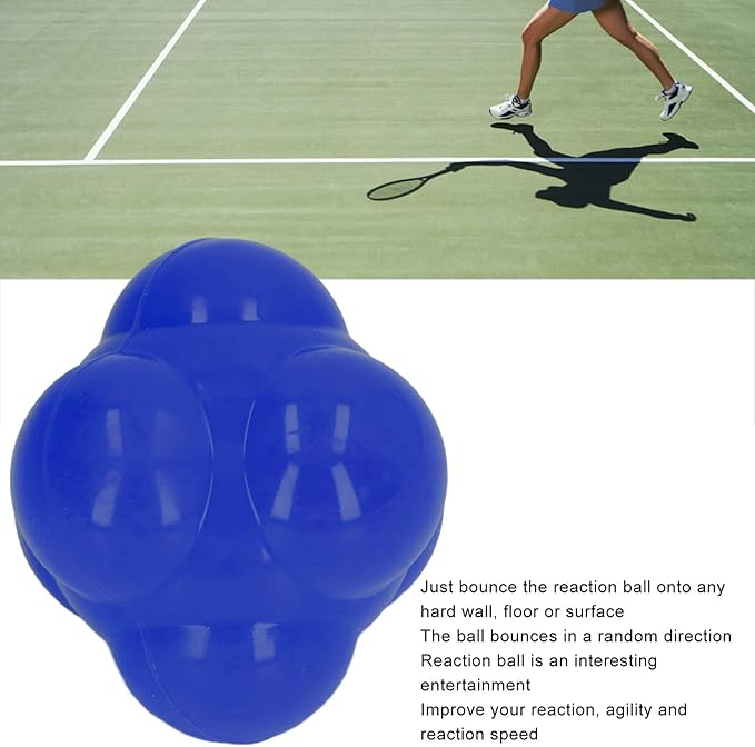 Hex Reaction Trainer Ball, Rubber Reaction Ball for Improving Hand Eye Coordination, Bright Color Reaction Catch Ball with Random Bounce, Portable Agility Training Tool for