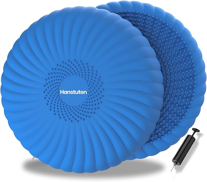 Wobble Cushion Core Balance Disc, Wiggle Seat for Sensory Kids to Stay Focused, Non-slip Balance Pads with Inflation Pump for Physical Therapy & Core Strength