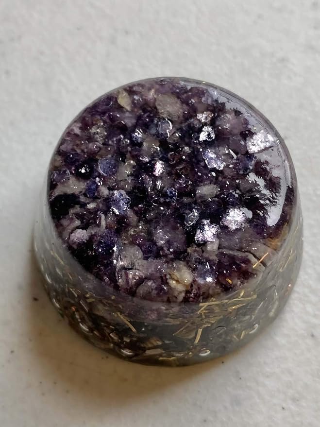 Purple Lepidolite Orgone Generator Energy Accumulator 7.83Hz/432Hz/528Hz/Advance Harmonics Many Beautiful Ingredients!! (Purple Lepidolite)