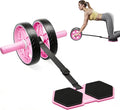 Double-Wheel Ab Roller for Core Training – Rebound Design with Adjustable Elastic Band, Silent Non-Slip Wheels, Detachable Build, Knee Pad & Bands – Home Gym Gear for Men/Women