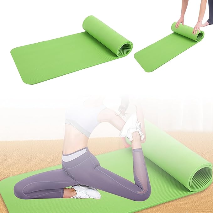 Yoga Mat Thick 1/5" Thick Non Slip Anti-Tear High Density Exercise Mat with Carrying Strap Large Yoga Mat for Floor, Gym, Fitness, Pilates, Stretching, Home Yoga, Workouts