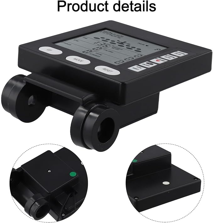 Replacement Rowing Machine Counter Speedometer with LCD Screen, Black Plastic Monitor for Wind Resistance Equipment