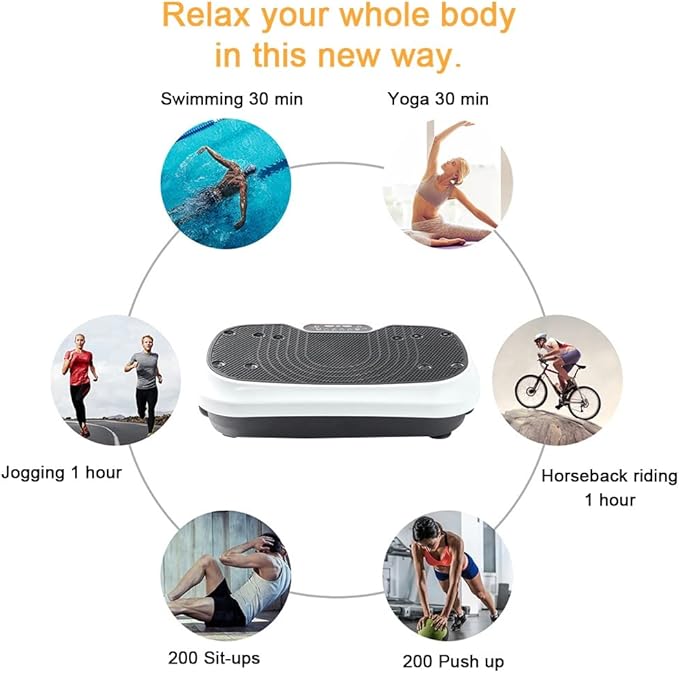 Vibration Plate Exercise Machine,Whole Body Vibration Platform Machine,Fitness Vibration Trainer for Weight Loss Shaping Toning Home Gym