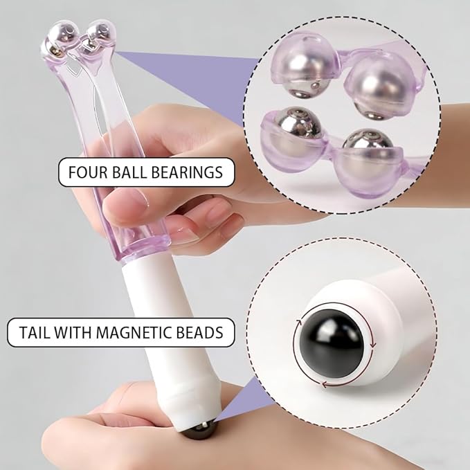 3 Pack Hand Massager for Arthritis & Finger Massager Roller, 2-in-1 Dual Head Hand Pain Relief Tool with Stainless Steel Beads, 360° Rolling Design, Thumb Saver Massage Tool, Arthritis Relief