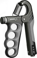 Hand Gripper Strengthener, 11-220LBs Adjustable Resistance Grip Strength Trainer with Counter, Forearm Exerciser for Injury Recovery and Muscle Building