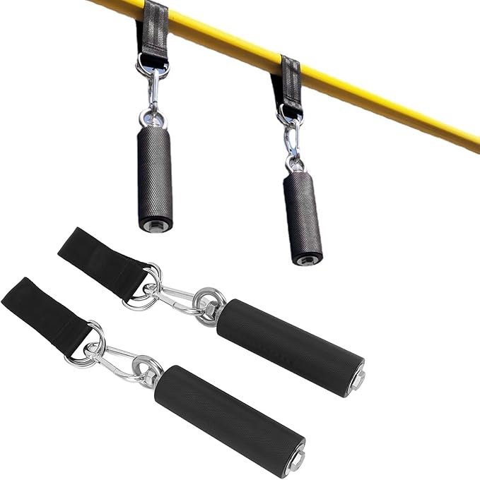 Pull Up Handle Cable Attachment with TPR Rubber Coated Grip, Anti - Slip Weightlifting Gym Equipment Handle - Comfortable Strength Training, Portable Fitness Accessory for Home o