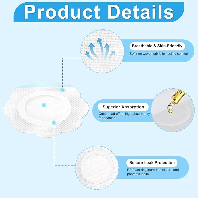 Castor Oil Patches, 60pcs Caster Oil Pack Wrap XL Size, Disposable Cotton Self-Adhesive Pads for Belly Button, Navel, Abdomen&Targeted Care|Leak-Proof & Breathable, No-Wash