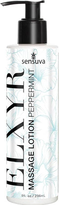 Sensuva ELXYR Massage Lotion | Peppermint | Nourishes & Soothes Skin, Luxury Lotion for Women & Men | 8 fl.oz