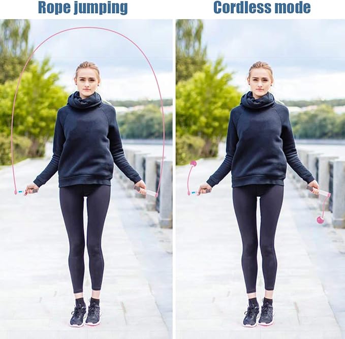 Jump Rope, Digital Weighted Handle Workout Jumping Rope with Calorie Counter for Training Fitness, Adjustable Exercise Speed Skipping Rope for Men, Women, Kids, Girls