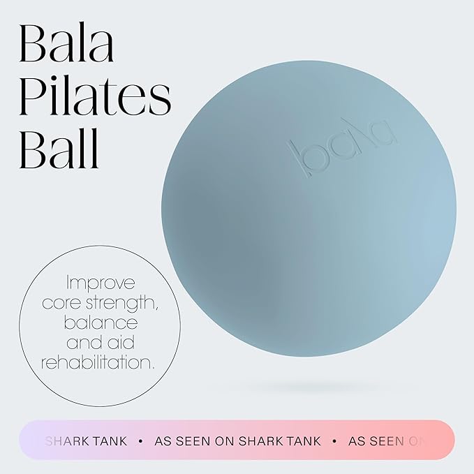 Bala Pilates Ball, Non-Weighted Exercise Ball - Small 8" Yoga Ball for Barre, Stretching, Strength & Core Training - Workout Accessory with Mini Pump for Home Gym & Fitness Routines - 100% PVC