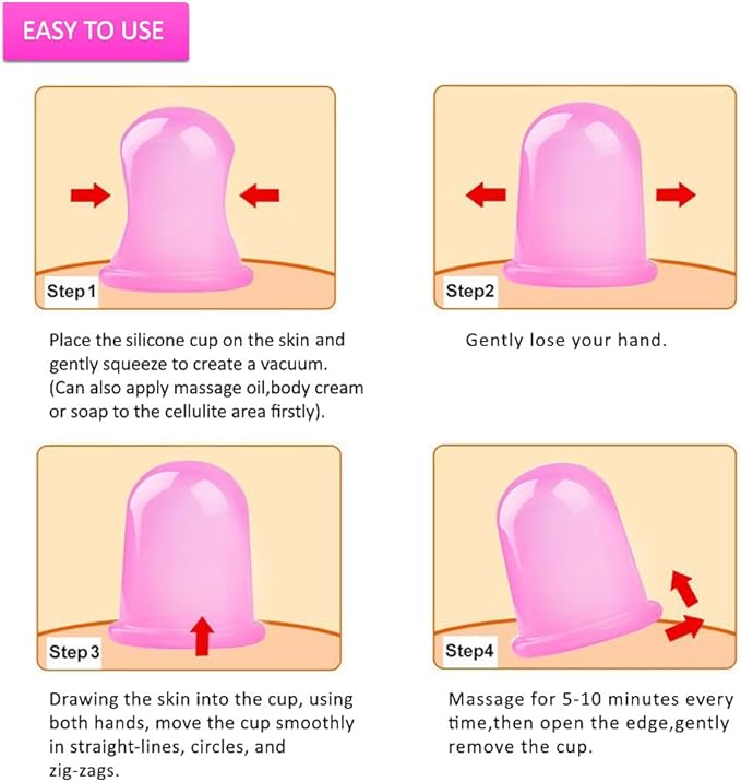 Cupping Therapy Sets 7Pcs Silicone Anti Cellulite Cup Vacuum Suction Massage Cups Facial Cupping Sets Body and Face Massager for Adults Home Use