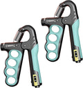 2PCS Adjustable Hand Grip Strengthener (11-220LB) - Automatic Counter Hand Wrist Forearm Exerciser, Grip Strength Trainer for Athletes, Musicians, Injury Recovery & Physical Therapy