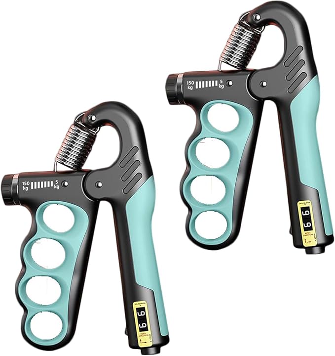 2PCS Adjustable Hand Grip Strengthener (11-220LB) - Automatic Counter Hand Wrist Forearm Exerciser, Grip Strength Trainer for Athletes, Musicians, Injury Recovery & Physical Therapy