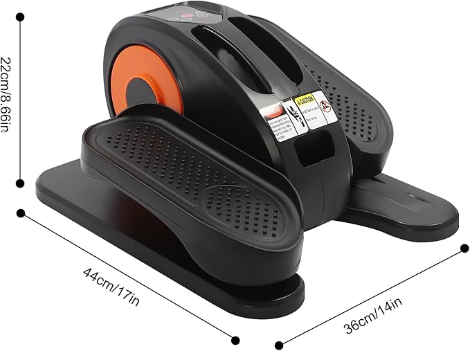 Under Desk Elliptical Machine, Portable Leg Exerciser While Sitting with Display Monitor & Remote Control, Adjustable Speed Ellipse Leg Exerciser Equipment for Home