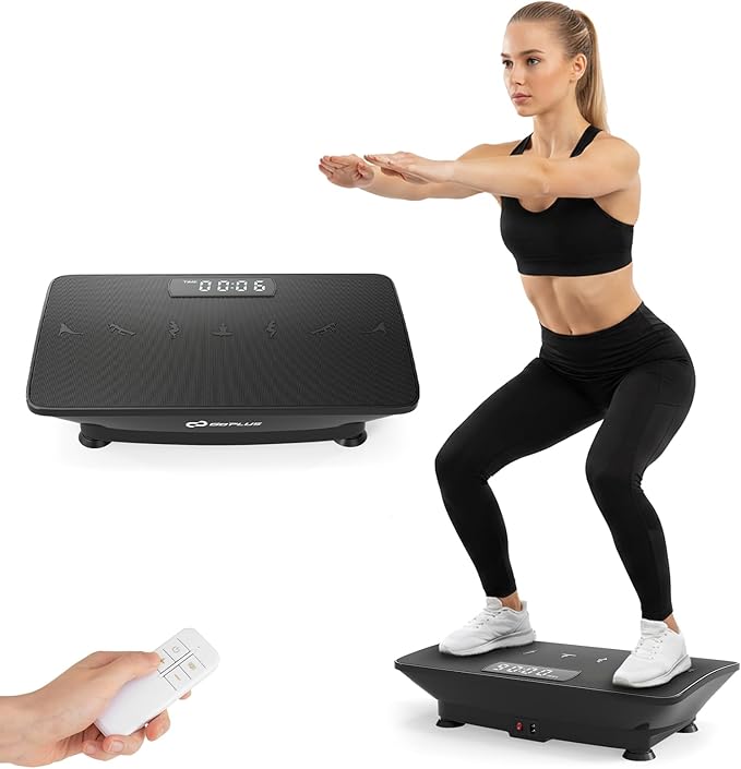 Goplus Vibration Plate Exercise Machine, Vibrating Platform for Lymphatic Drainage w/Remote, LED Display, Home Workout Full Body Shake Board for Weight Loss