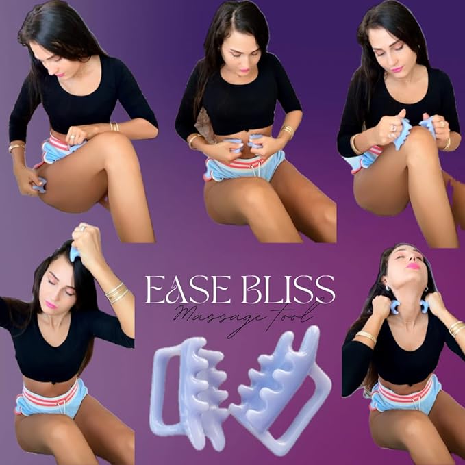 Handheld Celulite Saggy Skin Neck Shoulder Back Massager, 2 Pieces, Guasha Tool Stress Relief Relax Eliminating Excess Body Fat Deposition Massage Lymphatic Drainage Fascia Release, Blue
