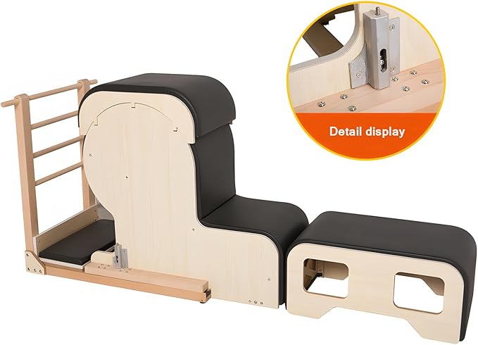 Pilates Arm Chair Barrel Set, Spine Corrector Equipment for Home Studio Pilates Machine, Ergonomic Design for Balance Core Strengthening