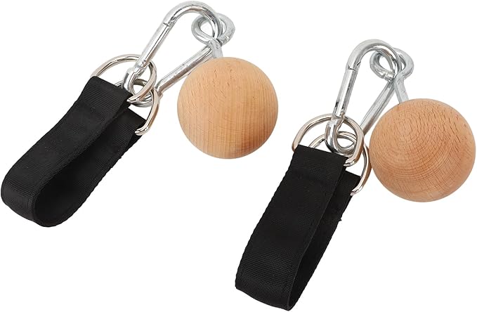 VGEBY Pull Up Ball Grip, 1 Pair Anti Slip Beech Wood Climbing Ball Hold Grip with Strap Grip Strengtheners for Strength Training Fitness Strength Training Devices