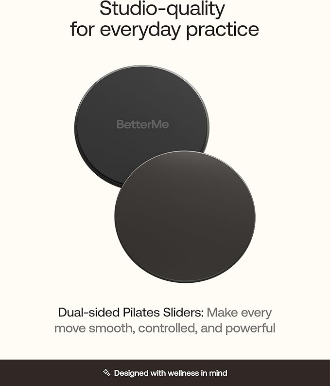 BetterMe Pilates Sliders – Dual-Sided Exercise Sliders for Core Training – Compact Workout Gliders for Home Fitness, Abs & Full Body Workouts