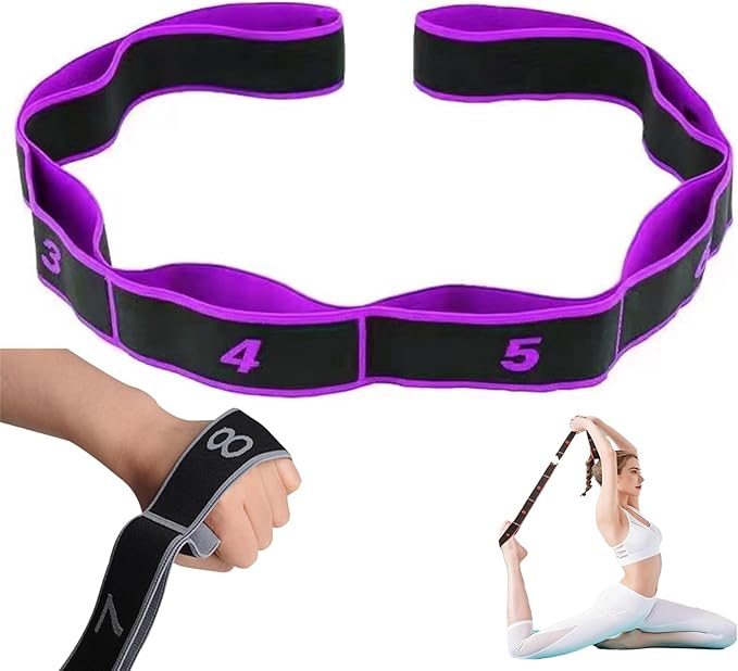 Fitness Resistance Band for Stretching and Yoga, Number Resistance Band with Handle, Adjustable Leg Stretcher Bands, Multifunction Elastic Stretch Band for Full Body Stretching Shaping