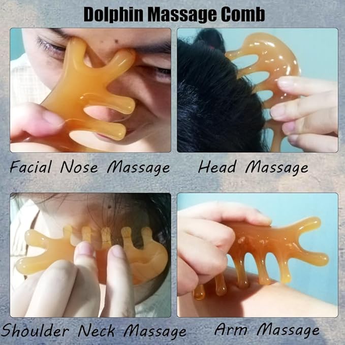4 Pcs Upgraded Scalp Massager Tool for All Body Head Face Neck Legs, Portable Manual Combs Stress Relief Therapy Tool Hair Growth for Men Women Christmas Birthday Gift