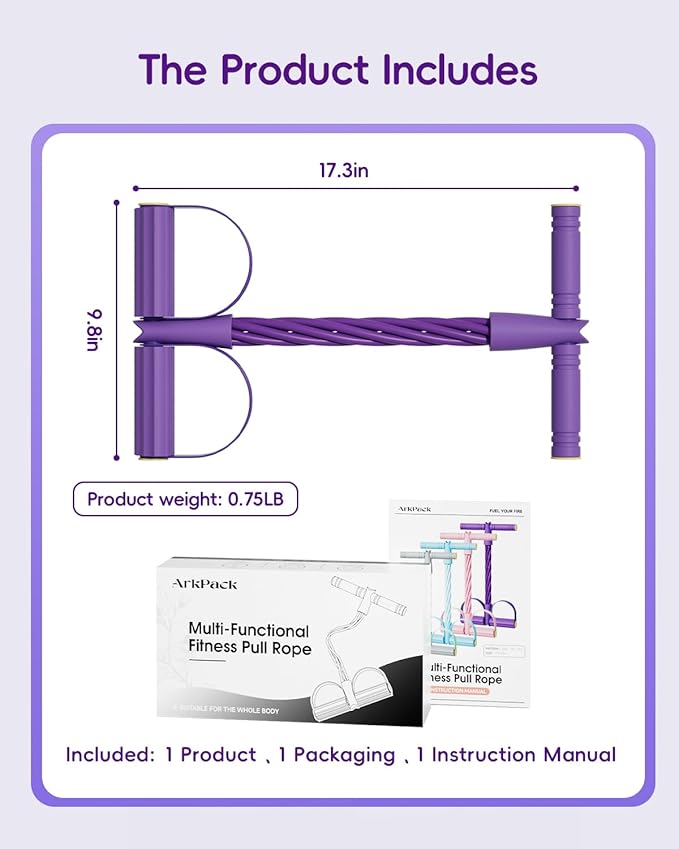 Pedal Resistance Band with Handle,6-Tubes Elastic Pull Rope Fitness Foot Pedal Resistance Bands for Women Girls Bestie Yoga Pilates Exercise Legs Calves Waist Arms Abdomen