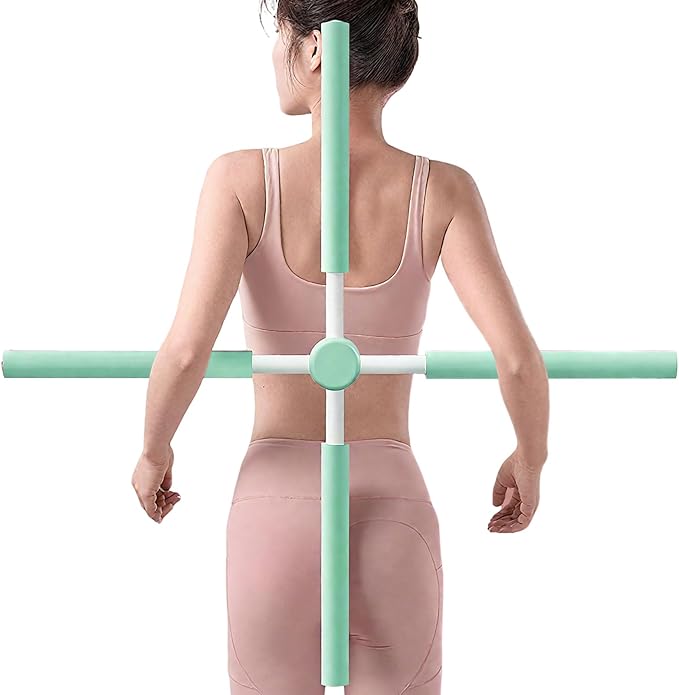 Yoga Stick - 355g Ergonomic Exercise Pole, Spine Support Stretcher, Balance Corrector Rod | Portable Neck Shoulder posturr Fix Tool for Gym Office Home Travel Pilates Training Daily Sitting Aid