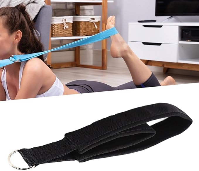 Pilates Double Loop Strap,Double Loop Strap,Women Strength Training Exercise Strap Double Loop Pilates Equipment for Gym, with Silver Rings