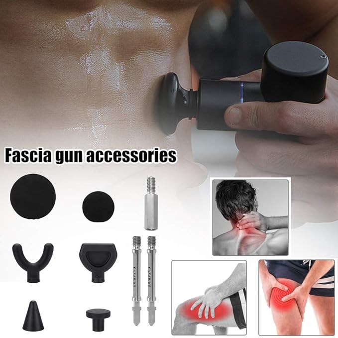 CALIDAKA 9pcs Jigsaw Massage Adapter Bit Massage Ball of Percussion Attachment Tool for Soft Tissue,Deep Tissue,Trigger Point Massage Gun Tips