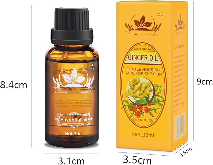 Ownest 3 Pack Ginger Massage Oil,100% Pure Natural Lymphatic Drainage Ginger Oil,SPA Massage Oils,Repelling Cold and Relaxing Active Oil-30ml