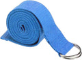 Cotton Exercise Yoga stretch Strap - Sturdy Flexibility Tensile Belt Adjustable Metal D-Ring Buckle, Hold Poses for Daily Stretching, Pilates, General Fitness, and Physical Therapy